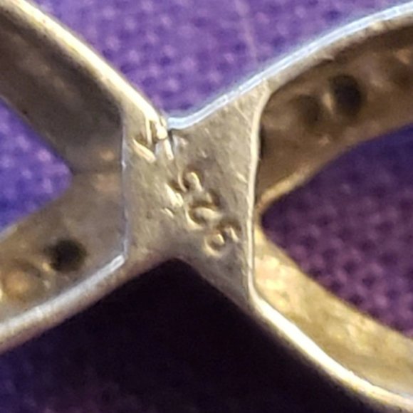 925 K Sterling Silver with Diamonds Infinity Charm Pendant - Picture 3 of 4